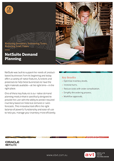 AVT NetSuite - Demand Planning Module DS