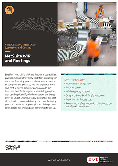 AVT NetSuite - WIP - Routings Module DS